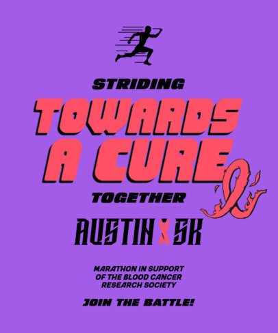 Blood Cancer Awareness T-Shirt Design Creator for a Running Marathon 6809f