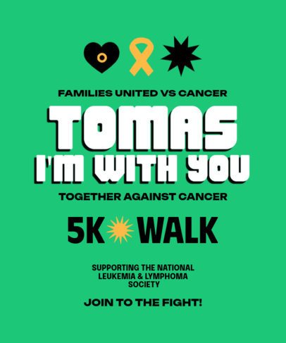 T-Shirt Design Maker for a 5K Walk to Fight Against Cancer 6809h