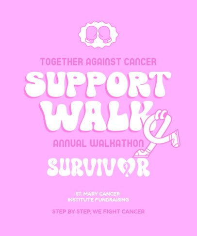 T-Shirt Design Template for a Supporting Walk Against Breast Cancer 6809c