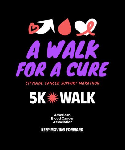 T-Shirt Design Generator for a Cancer Support Walking Marathon 6809i