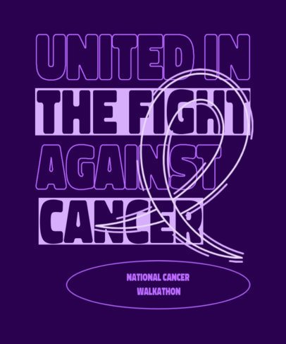 T-Shirt Design Generator Featuring a Fight Cancer-Themed Quote for a Marathon 6807a