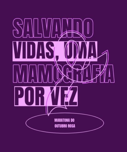 Breast Cancer Awareness T-Shirt Design Maker With a Powerful Phrase 6807d