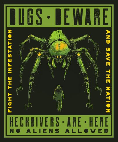 T-Shirt Design Maker With an Alien Monster Inspired by a Shooters Battle Game 6806b