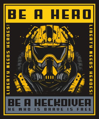 T-Shirt Design Creator With a Shooter Warrior Graphic Inspired by a Game