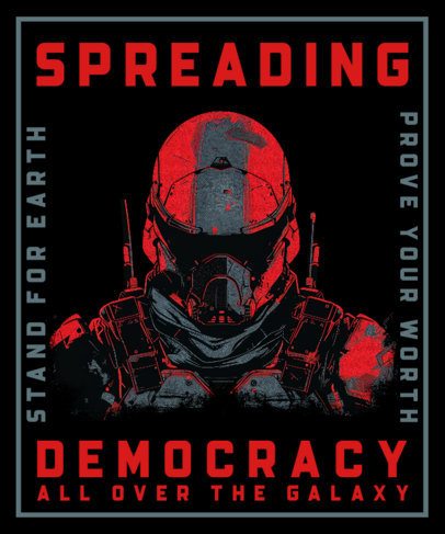 AI-Generated T-Shirt Design Maker Featuring a Shooters Battle-Inspired Theme