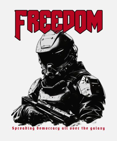 Quote T-Shirt Design Creator With a Soldier Graphic Inspired by a Shooters Battle Game