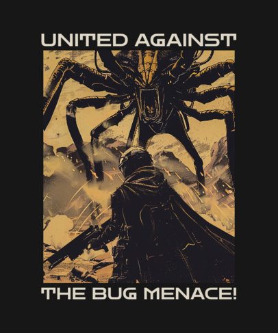 T-Shirt Design Generator for Gamers Inspired by an Aliens Battle Game