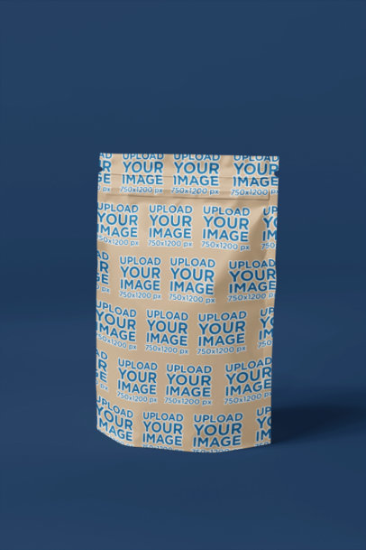 Package Mockup Featuring an AI-Created Coffee Bag Placed on a Customizable Backdrop m40402