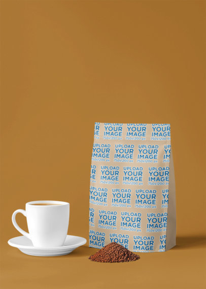 Sublimated Mockup Featuring an AI-Created Coffee Bag With Coffee Powder m40403
