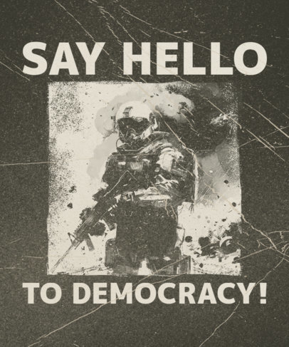 T-Shirt Design Generator With a Democracy Theme Inspired by a Shooters Game