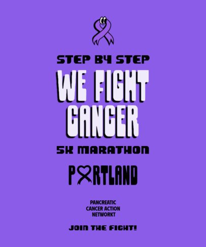 5K Running Marathon T-Shirt Design Maker With a Cancer Awareness Theme 6809d