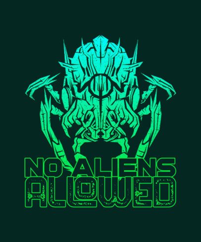 T-Shirt Design Maker Featuring an Alien Shooting Combat Theme 6802a