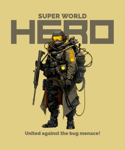 Gaming-Themed T-Shirt Design Generator With a Soldier Shooter Illustration