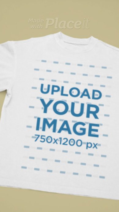 Oversized Round-Neck T-Shirt Video Featuring a Customizable Backdrop