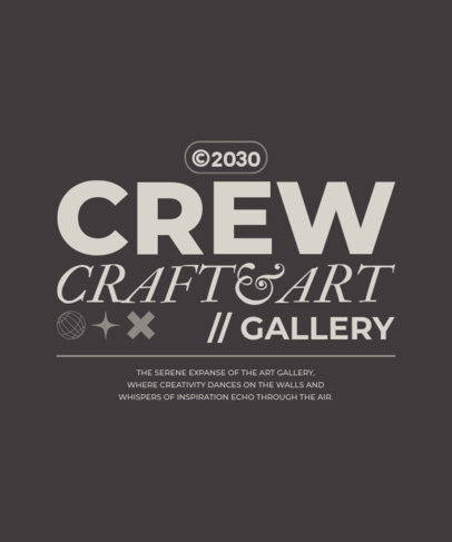 T-Shirt Design Maker for an Art Gallery Crew Featuring Contrasting Text 6819