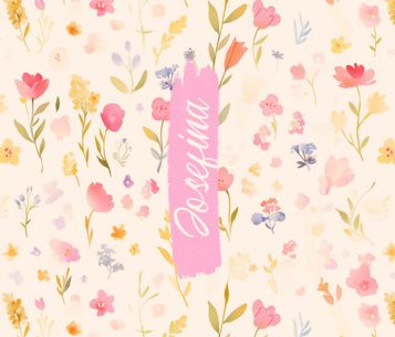 Floral-Themed Tumbler Wrap Maker With a Girl's Name 6821d