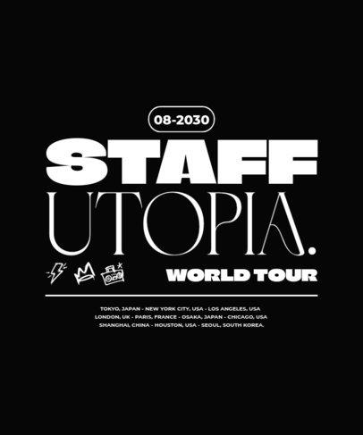 T-Shirt Design Template for a Music Concert's Backstage Staff 6819e