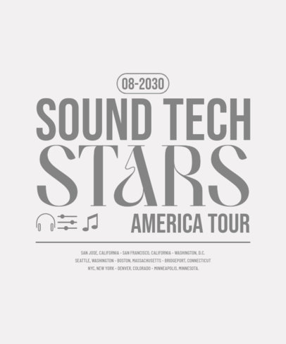 T-Shirt Design Generator for a Musician's Tour Crew Members 6819f