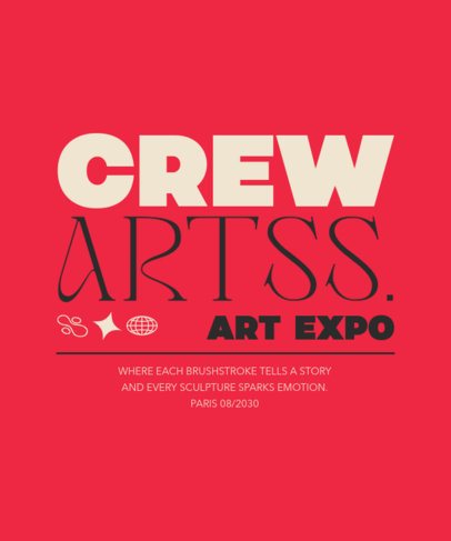 T-Shirt Design Creator for an Art Expo's Crew Members 6819g