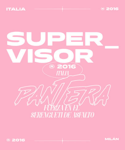 T-Shirt Design Template Featuring Bold Fonts for a Supervisor Staff Member 6817c