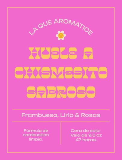 Candle Label Generator With a Flower Icon and a Raspberry Scent 6826a