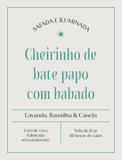 Candle Label Template for an Artisanal Aromatic Candle 6826c