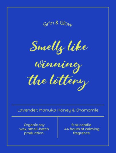 Lavender Fragrance Candle Label Maker for an Organic Soy Wax 6826d