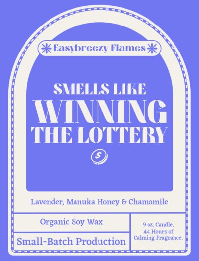 Candle Label Creator for an Organic Soy Wax Product and a Lavender Smell 6828b