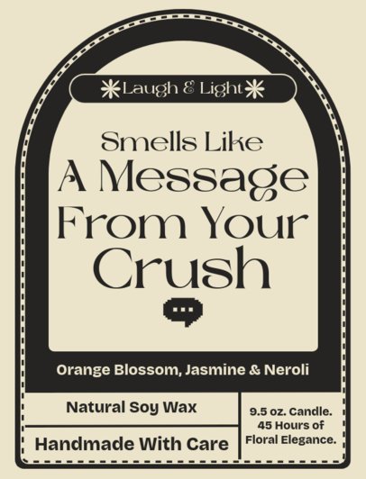 Candle Label Template for an Artisanal Orange Blossom Candle 6828c