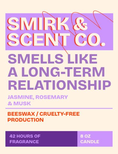 Candle Label Maker Featuring a Jasmine and Rosemary Smell Theme 6825