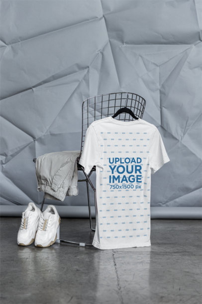 Streetwear-Themed Mockup Featuring a Bella Canvas Round-Neck T-Shirt m39745
