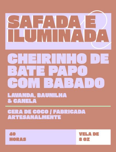 Lavender Scent Candle Label Creator Featuring Bold Typefaces 6825f