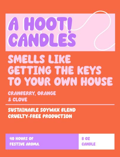 Aromatic Candle Label Template With an Orange and Clove Fragrance 6825g