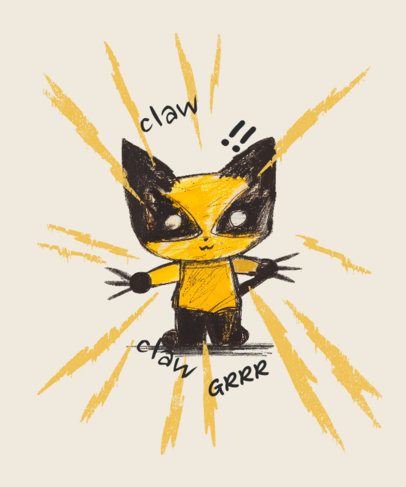 T-Shirt Design Maker Featuring a Cut Wolf Superhero Drawing 4249-6841