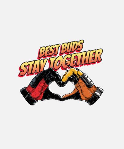 T-Shirt Design Creator with Two Superhero Hands Making a Love Sign 3760-6841