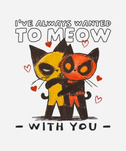 T-Shirt Design Generator with Two Cute Superheros Hugging Each Other 6772-6841