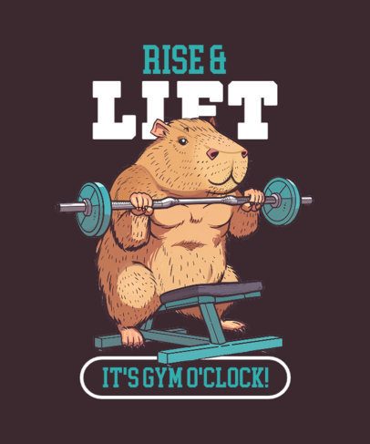 T-Shirt Design Maker Featuring an Illustrated Fitness Hamster and a Gym Quote 6832a
