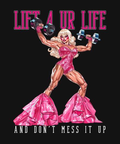 T-Shirt Design Creator With a Drag Doing Exercise 6832c