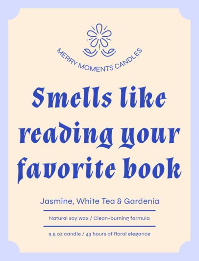 Natural Soy Wax Candle Label Generator WIth a Jasmine and White Tea Scent 6827e