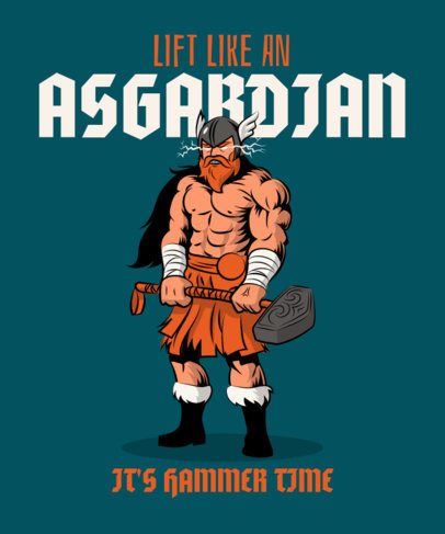 T-Shirt Design Maker for Gym Rats Featuring a Muscled Mythological God 6805 6830
