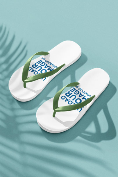 Print Mockup Featuring AI-Created Flip Flops Placed in a Colorful Backdrop m50124