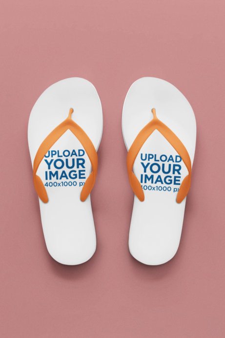 Flip Flops Mockup Featuring an AI-Created Customizable Background