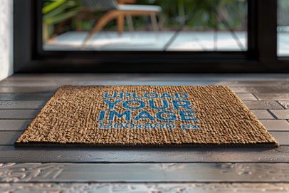 Home Decor Mockup of an AI-Generated Coir Door Mat m40794