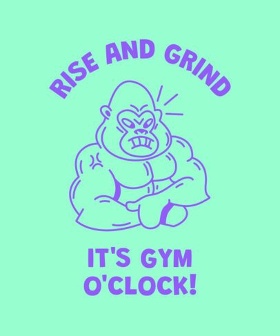 T-Shirt Design Generator for Gym Enthusiasts With a Strong Gorilla Graphic