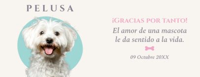 Mug Design Template with a Smiling Puppy and a Memorial Message