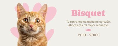 Mug Design Template with a Kitten and a Memorial Text