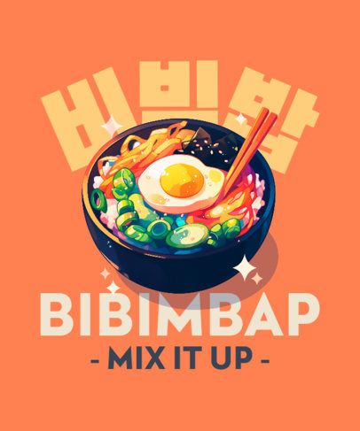 Korean-Themed T-Shirt Design Maker with a Food Bowl