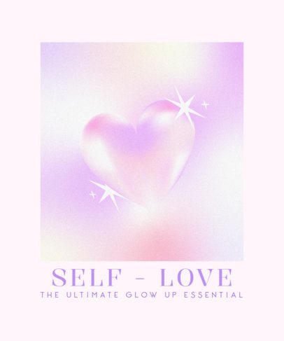 T-Shirt Design Maker Featuring a Glowing Heart Inspired by an Aura Theme 6848
