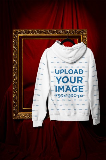 Back-View Gildan Hoodie Mockup Featuring a Vintage Frame m41077