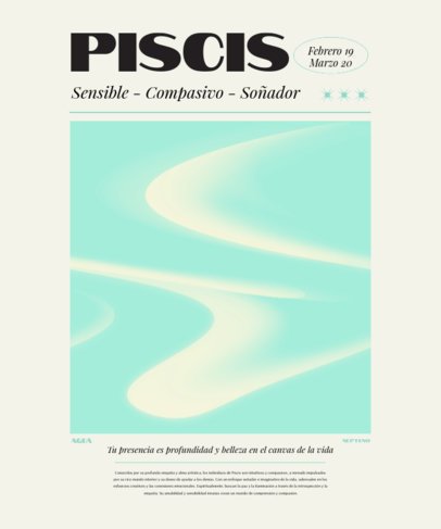 T-Shirt Design Maker Featuring a Wavy Illustration and Qualities of a Pisces Zodiac Sign 6844d